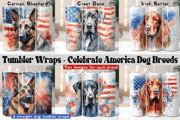 Download 6 Celebrate USA Dog Breed Tumbler Wraps - Celebrate Collection