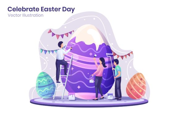 Download Celebrate Easter Day Flat Illustration - Celebrate Collection