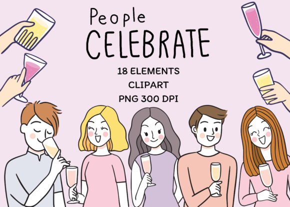 Download Cartoon Cute People Celebrate Clipart. - Celebrate Collection