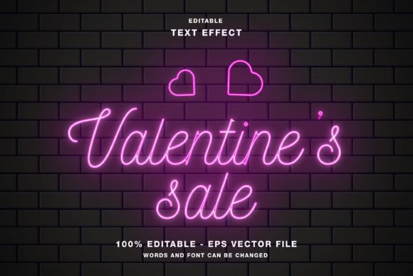 Download Valentine's Sale Neon Text Effect - Neon text effect Collection