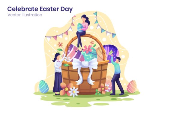 Download Celebrate Easter Day Flat Illustration - Celebrate Collection