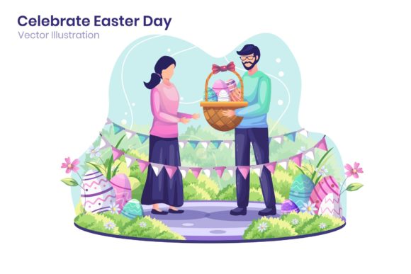 Download Celebrate Easter Day Flat Illustration - Celebrate Collection