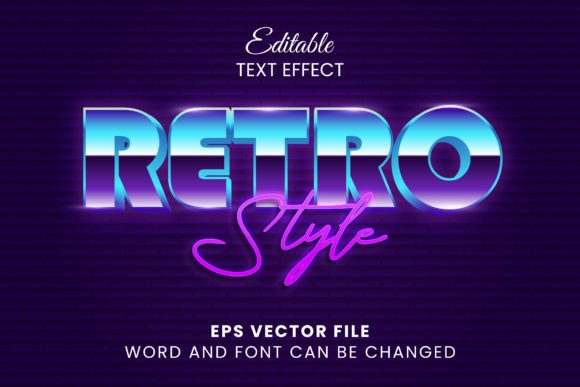 Download Retro Style 3d Neon Text Effect - Neon text effect Collection